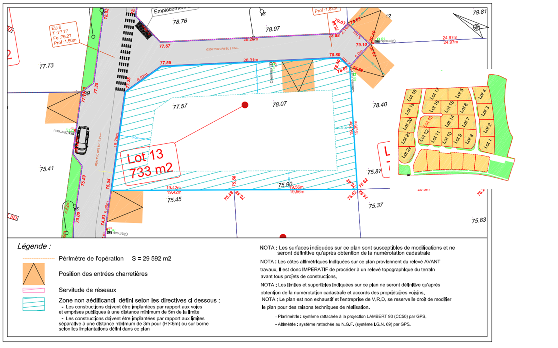 Lot 13 + cadastre