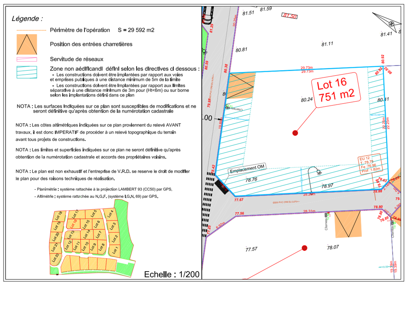 Lot 16 + cadastre